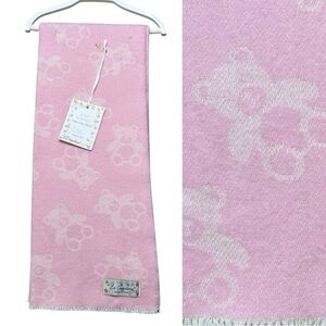 La Copertina Made in ITALY Baby Girl Blanket Pink Teddy Bear 27"x39"Cotton Blend